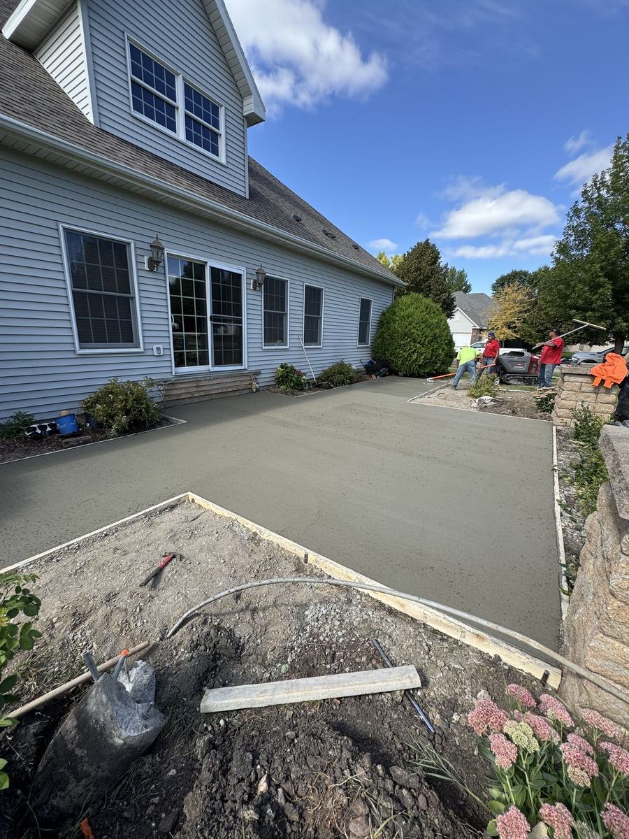 New concrete driveway apron poured by OARA at a Fargo-area home